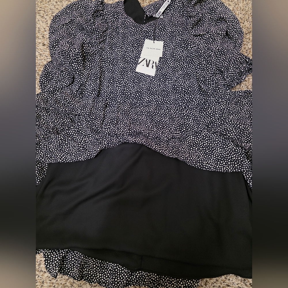 Zara "The Helene" Micro Dot Tiered Mini Dress - NWT - Picture 8 of 8